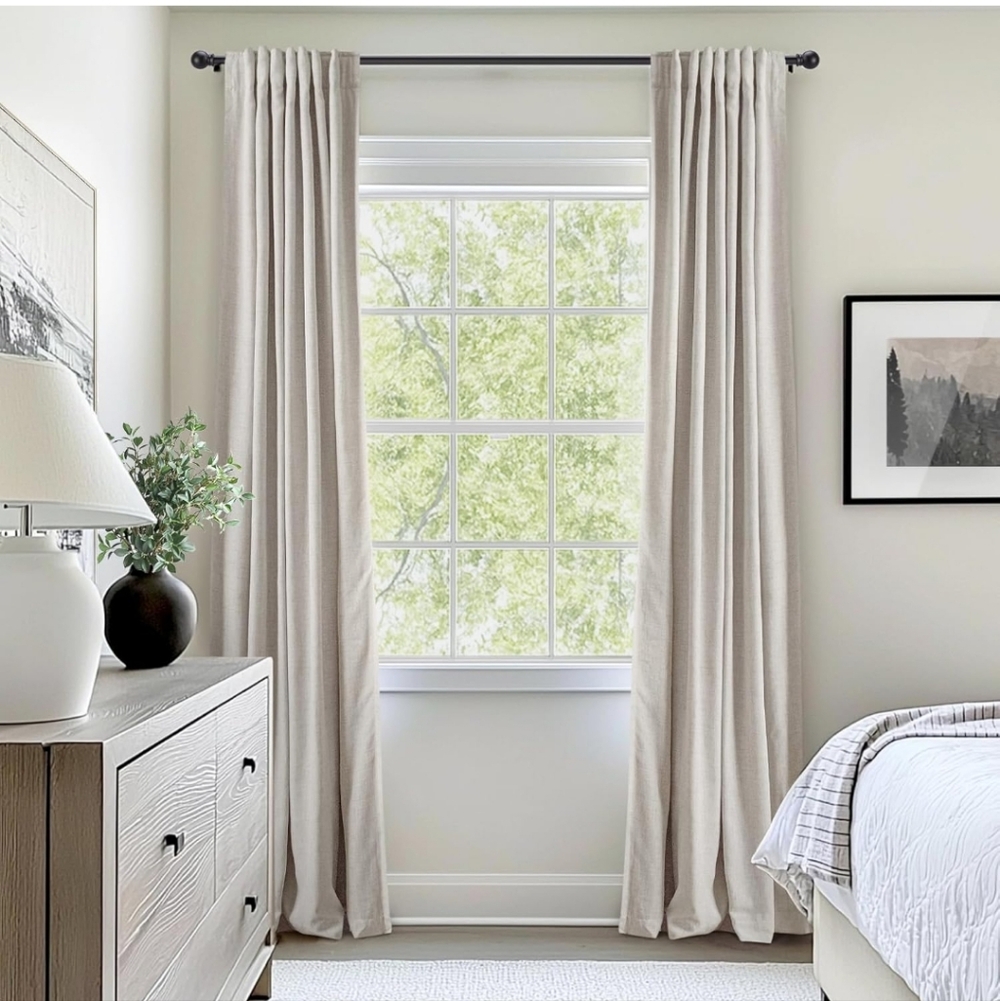 INOVADAY 100% Blackout Curtains for Bedroom, Black Out Curtains 96 Inch Long,